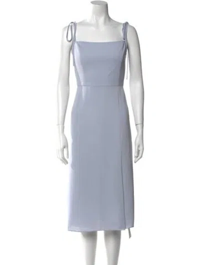 Pre-owned Jenny Yoo Square Neckline Midi Length Dress In Blue