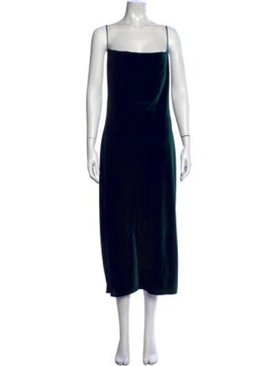 Pre-owned Jenny Yoo Square Neckline Midi Length Dress In Green