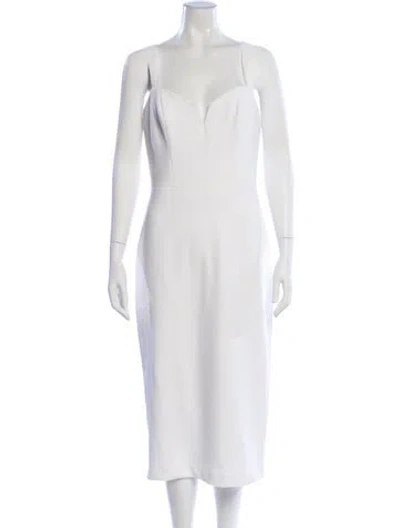 Pre-owned Jenny Yoo Square Neckline Midi Length Dress In Neutral