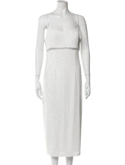 Pre-owned Jenny Yoo Square Neckline Midi Length Dress In Neutral