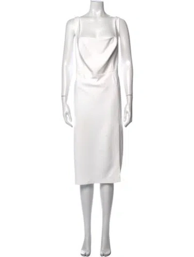 Pre-owned Jenny Yoo Square Neckline Midi Length Dress In Neutrals