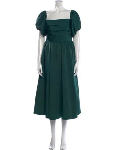 Pre-owned Jenny Yoo Square Neckline Midi Length Dress W/ Tags In Green