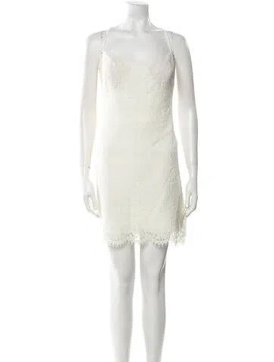 Pre-owned Jenny Yoo Square Neckline Mini Dress In Neutral