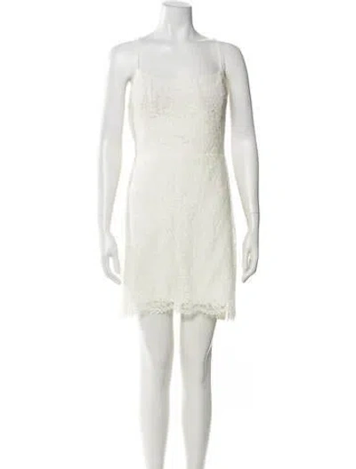Pre-owned Jenny Yoo Square Neckline Mini Dress W/ Tags In White