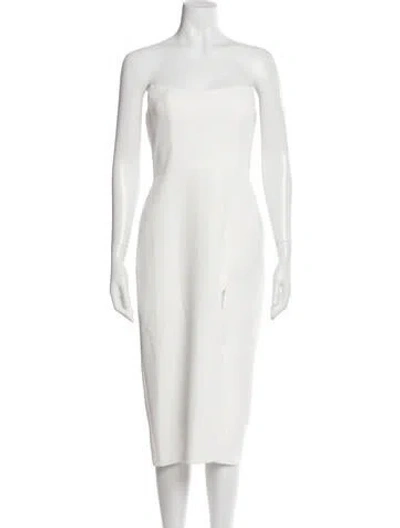 Pre-owned Jenny Yoo Strapless Knee-length Dress In White