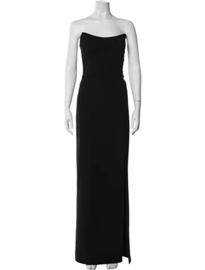 Pre-owned Jenny Yoo Strapless Long Dress In Black