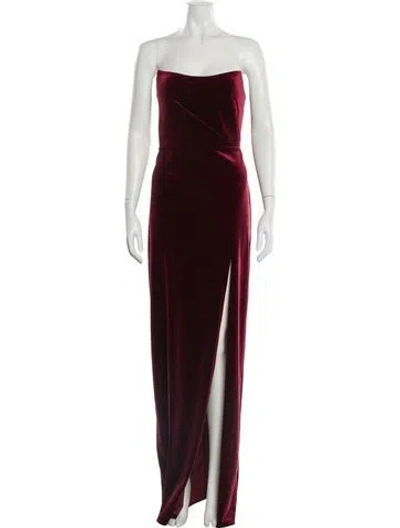 Pre-owned Jenny Yoo Strapless Long Dress In Burgundy