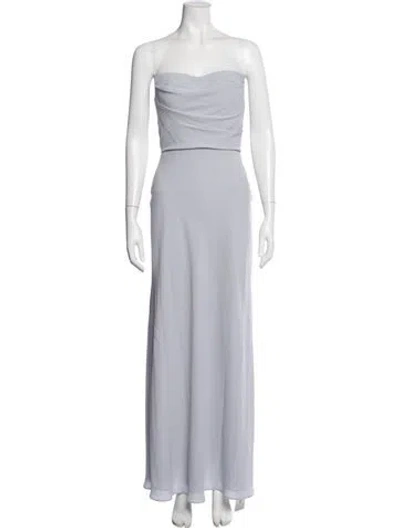 Pre-owned Jenny Yoo Strapless Long Dress In Gray