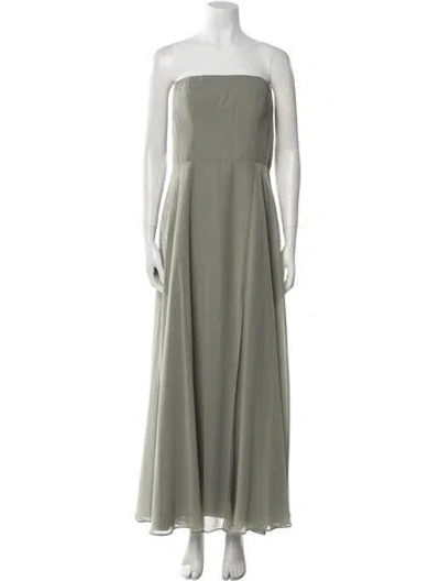 Pre-owned Jenny Yoo Strapless Long Dress In Green