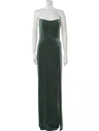 Pre-owned Jenny Yoo Strapless Long Dress In Green