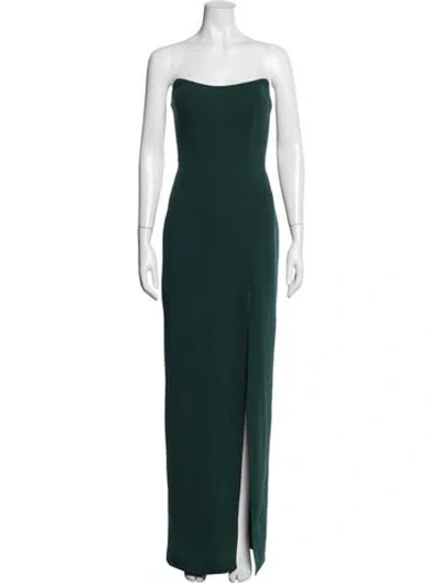 Pre-owned Jenny Yoo Strapless Long Dress In Green