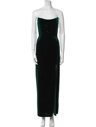 Pre-owned Jenny Yoo Strapless Long Dress In Green