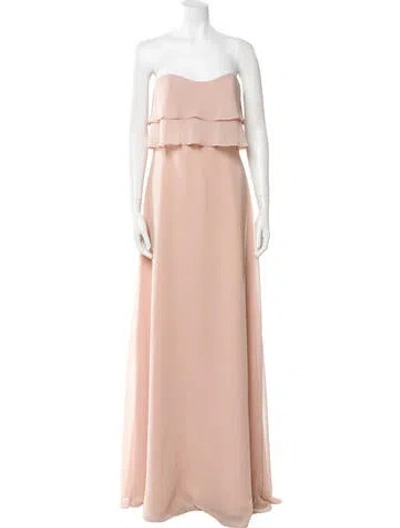 Pre-owned Jenny Yoo Strapless Long Dress In Neutral