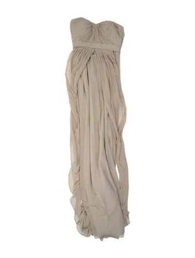 Pre-owned Jenny Yoo Strapless Long Dress In Neutral
