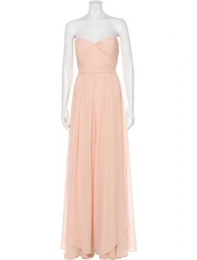 Pre-owned Jenny Yoo Strapless Long Dress In Pink