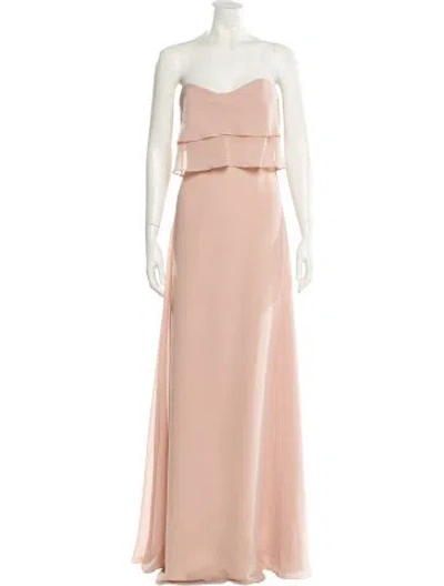 Pre-owned Jenny Yoo Strapless Long Dress In Pink