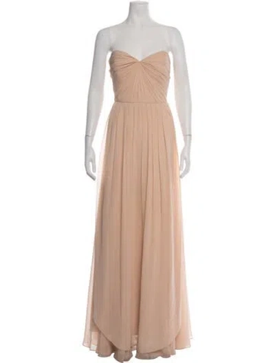 Pre-owned Jenny Yoo Strapless Long Dress In Pink
