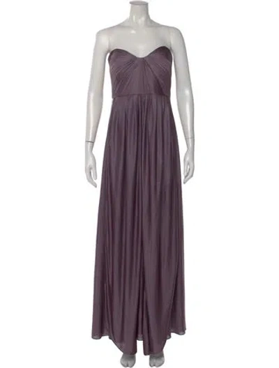 Pre-owned Jenny Yoo Strapless Long Dress In Purple