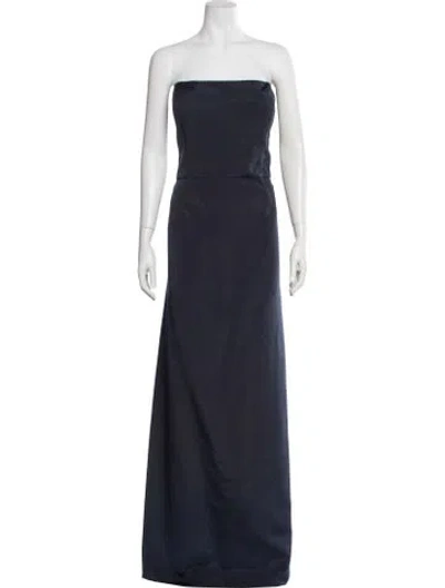 Pre-owned Jenny Yoo Strapless Long Dress W/ Tags In Blue