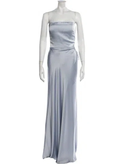 Pre-owned Jenny Yoo Strapless Long Dress W/ Tags In Blue