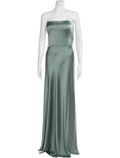 Pre-owned Jenny Yoo Strapless Long Dress W/ Tags In Green