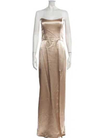 Pre-owned Jenny Yoo Strapless Long Dress W/ Tags In Neutrals