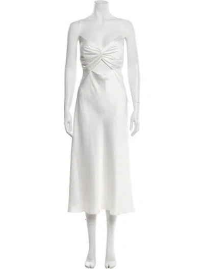 Pre-owned Jenny Yoo Strapless Long Dress W/ Tags In White