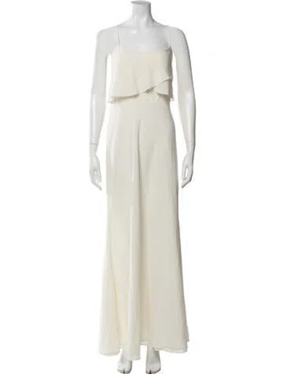 Pre-owned Jenny Yoo Strapless Long Dress In White
