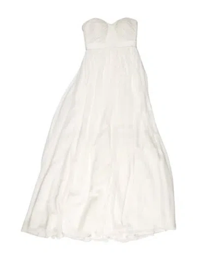 Pre-owned Jenny Yoo Strapless Long Dress In White