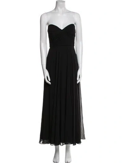 Pre-owned Jenny Yoo Strapless Midi Length Dress In Black