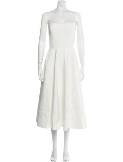 Pre-owned Jenny Yoo Strapless Midi Length Dress In Neutrals
