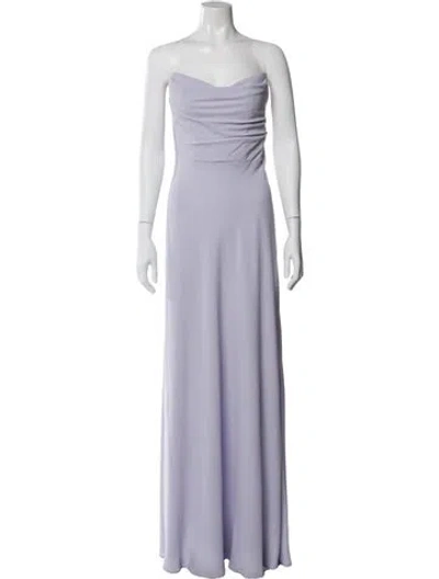 Pre-owned Jenny Yoo Strapless Midi Length Dress In Purple