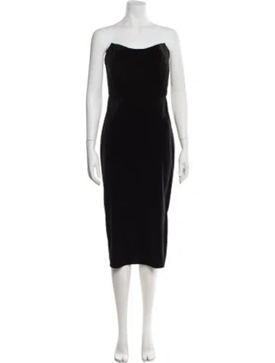 Pre-owned Jenny Yoo Strapless Midi Length Dress W/ Tags In Black
