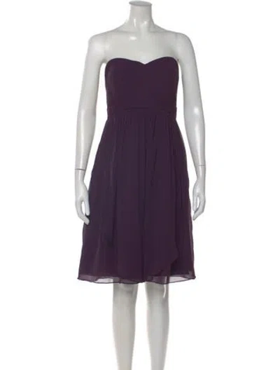 Pre-owned Jenny Yoo Strapless Mini Dress In Purple
