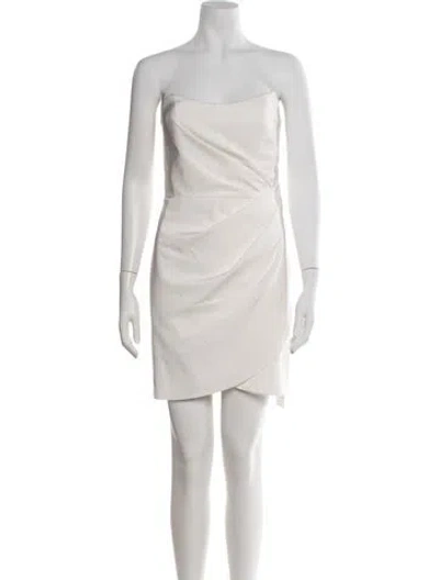 Pre-owned Jenny Yoo Strapless Mini Dress In White