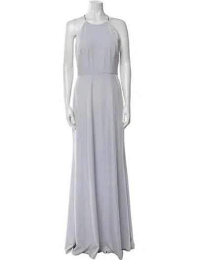 Pre-owned Jenny Yoo Velvet Long Dress In Blue