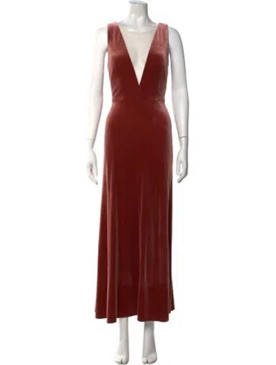 Pre-owned Jenny Yoo Velvet Long Dress In Pink
