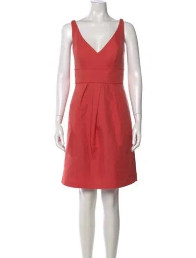 Pre-owned Jenny Yoo V-neck Knee-length Dress In Pink