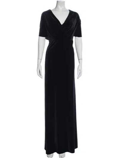 Pre-owned Jenny Yoo V-neck Long Dress In Black