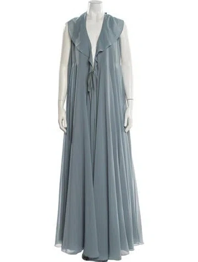 Pre-owned Jenny Yoo V-neck Long Dress In Blue