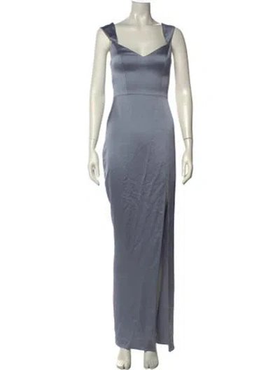 Pre-owned Jenny Yoo V-neck Long Dress In Blue