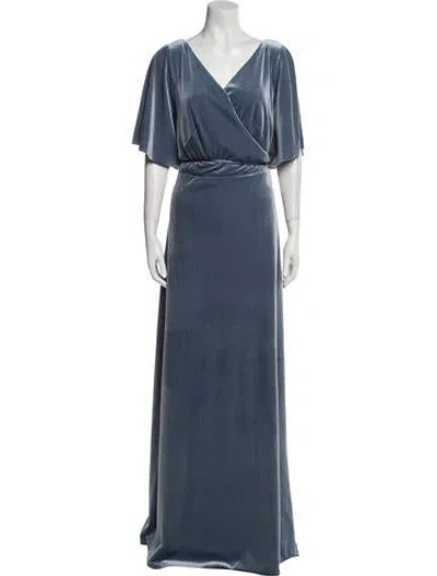 Pre-owned Jenny Yoo V-neck Long Dress In Blue