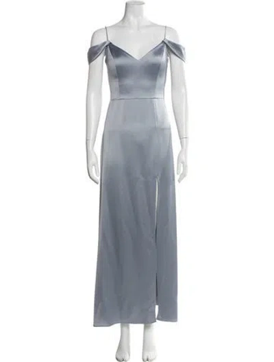 Pre-owned Jenny Yoo V-neck Long Dress In Blue