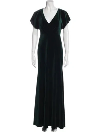 Pre-owned Jenny Yoo V-neck Long Dress In Blue