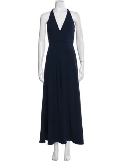 Pre-owned Jenny Yoo V-neck Long Dress In Blue