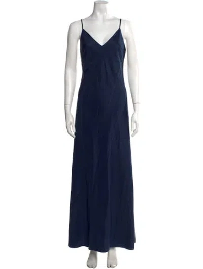Pre-owned Jenny Yoo V-neck Long Dress In Blue