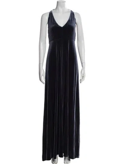 Pre-owned Jenny Yoo V-neck Long Dress In Blue