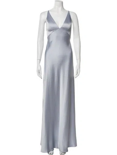 Pre-owned Jenny Yoo V-neck Long Dress In Blue