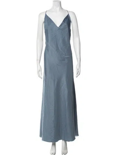 Pre-owned Jenny Yoo V-neck Long Dress In Blue