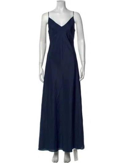 Pre-owned Jenny Yoo V-neck Long Dress In Blue